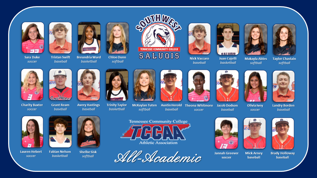 Twenty-Four Saluqi Student-Athletes Receive All-Academic Honors from TCCAA